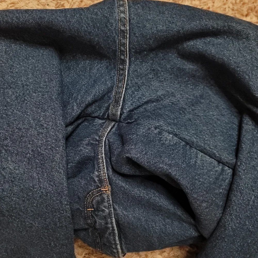 Wrangler Rugged Wear Jeans Mens‎ 38x30 Blue Quilted Red Lined Insulated Denim